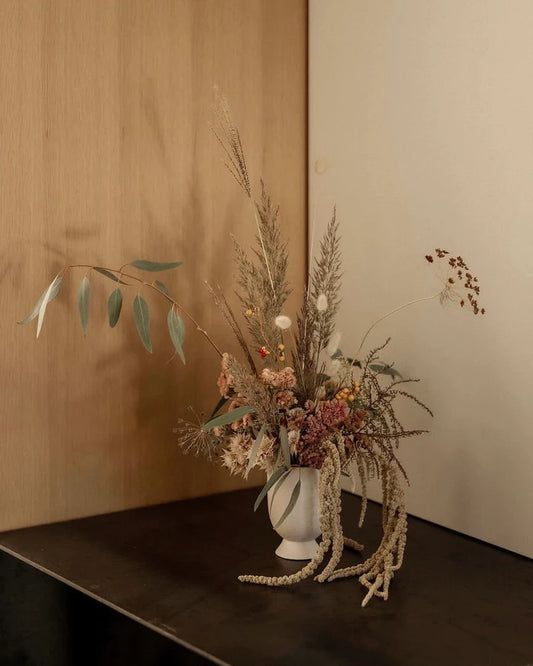 Textured Pedestal Ceramic Vase