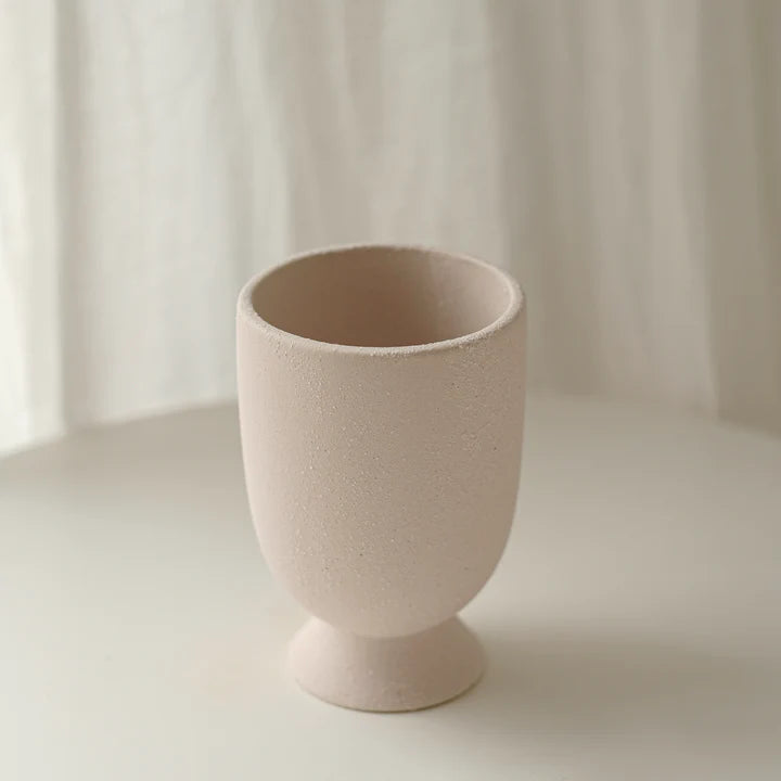 Textured Pedestal Ceramic Vase